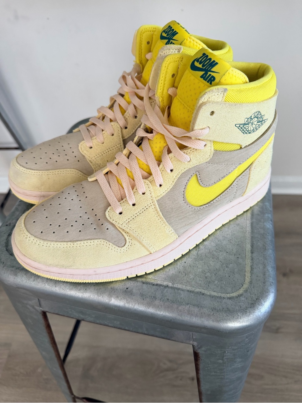 Nike Women’s High-Top Sneakers in Yellow and Cream